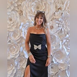 Azazie Kendal&Kylie satin Strapless long Gown/Dress